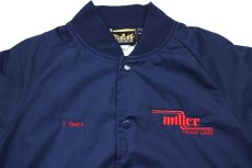 画像3: 00s miller TRUCK LINES コンボイ トラック 刺繍 キルティングライナー ジャケット 紺 L (3)