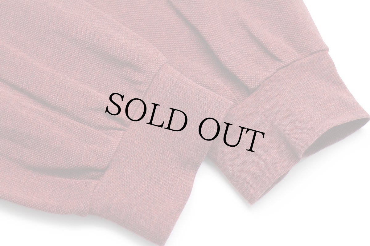 画像6: 00s LACOSTEラコステ ワンポイント コットン 鹿の子 長袖ポロシャツ 杢ワインレッド 6★79 (6)