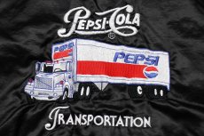 画像4: 90s USA製 PEPSI COLA ペプシコーラ トラック TRANSPORTATION 刺繍 ナイロンジャケット 黒 XL (4)