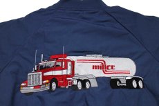 画像4: 00s miller TRUCK LINES コンボイ トラック 刺繍 キルティングライナー ジャケット 紺 L (4)