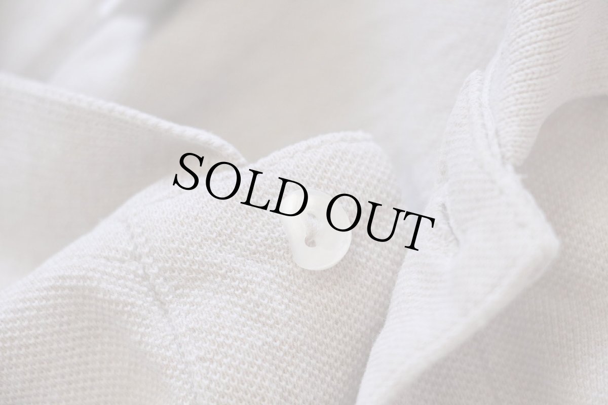 画像5: 80s LACOSTEラコステ ワンポイント コットン 鹿の子 長袖ポロシャツ 杢ベージュ 6★95 (5)