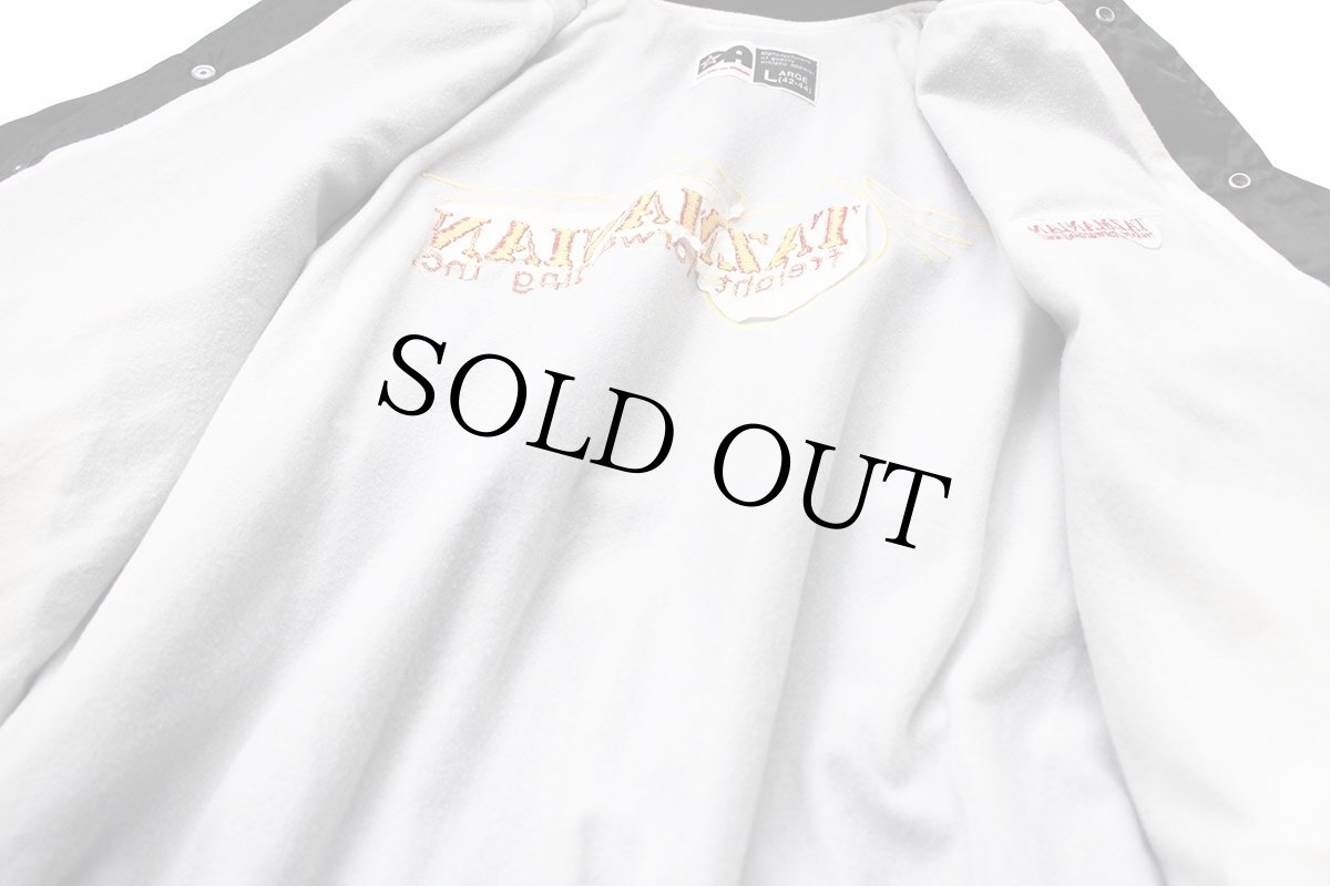 画像7: 90s USA製 TAZMANIAN freight forwarding inc. 刺繍 ナイロンジャケット 黒 L (7)