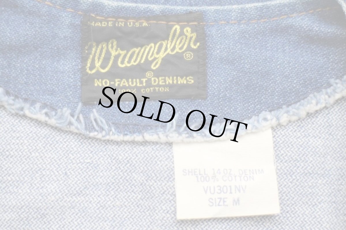 画像4: 70s USA製 Wranglerラングラー VU301NV デニムベスト M (4)