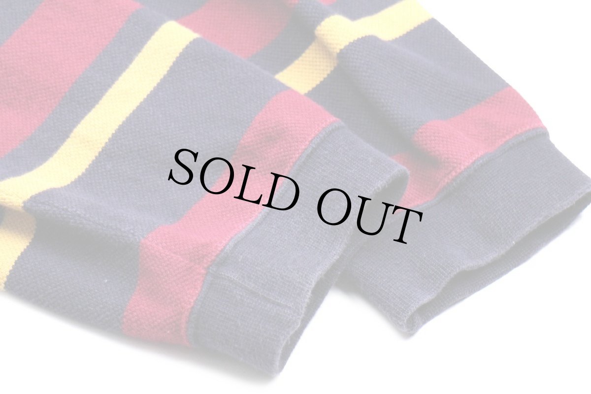 画像6: 80s LACOSTEラコステ マルチボーダー コットン 鹿の子 スウェット ポロシャツ 4 (6)