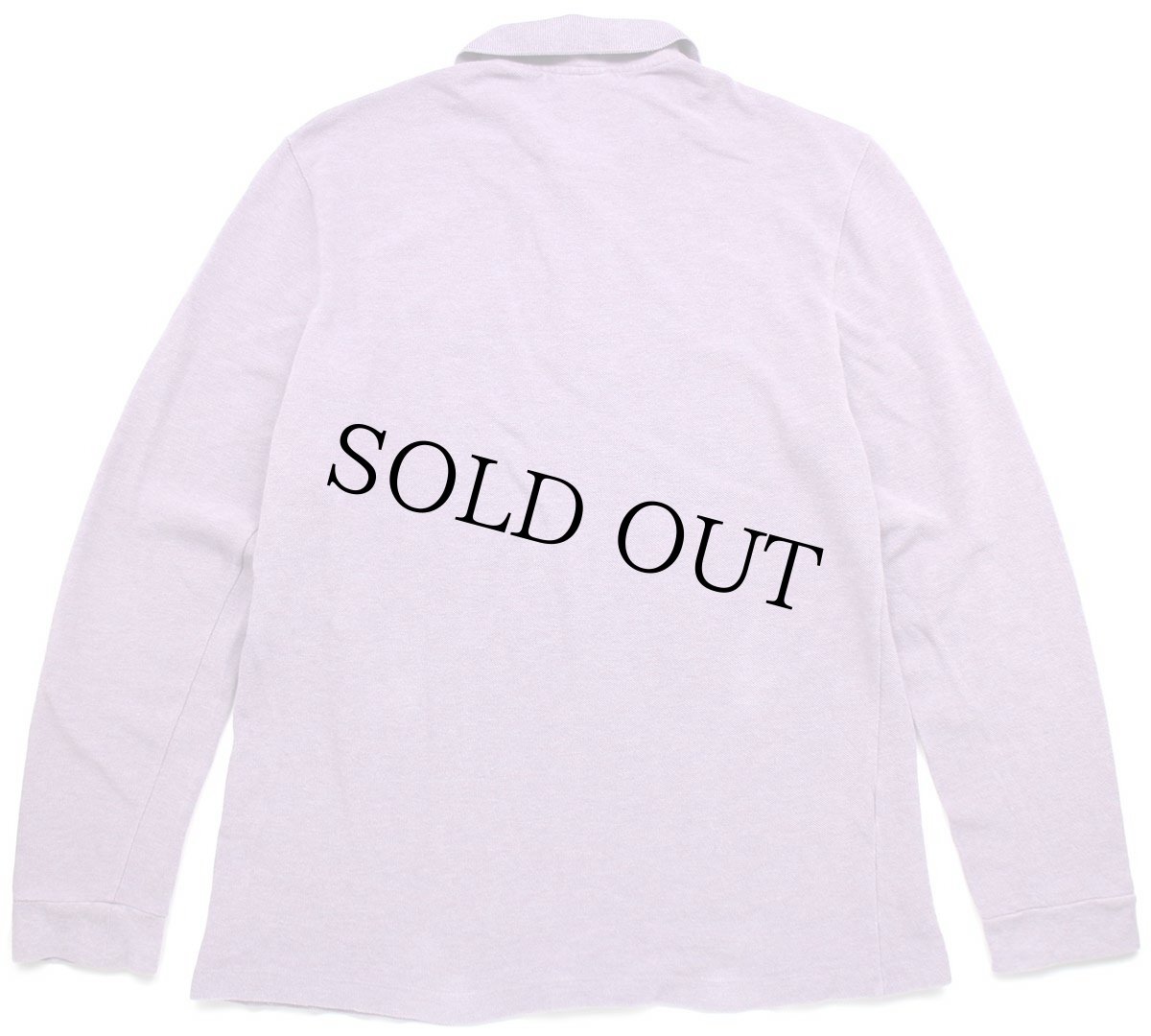 画像2: 90s LACOSTEラコステ ワンポイント コットン 鹿の子 長袖ポロシャツ 杢ラベンダー 4★86 (2)