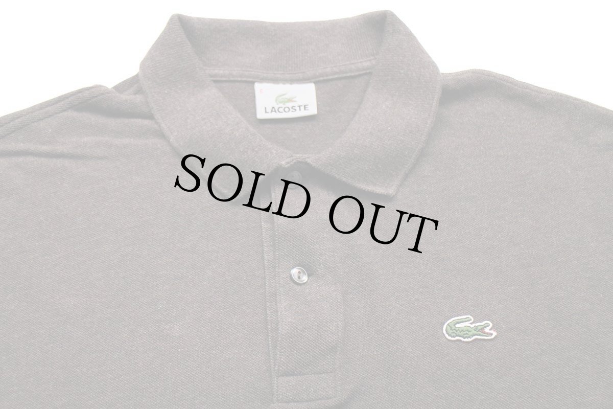 画像3: 90s LACOSTEラコステ ワンポイント コットン 鹿の子 長袖ポロシャツ 杢ブラウン 6★84 (3)