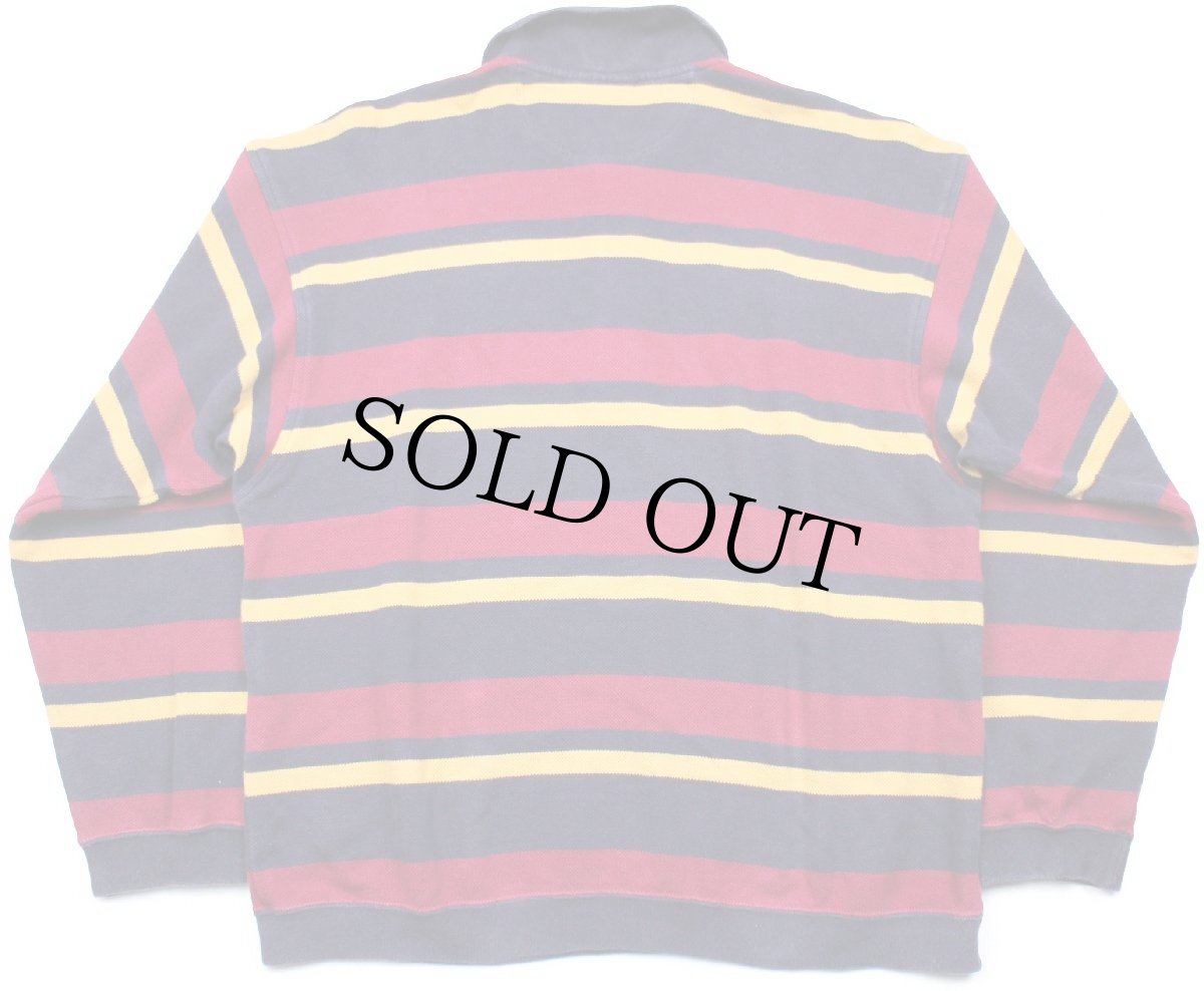 画像2: 80s LACOSTEラコステ マルチボーダー コットン 鹿の子 スウェット ポロシャツ 4 (2)