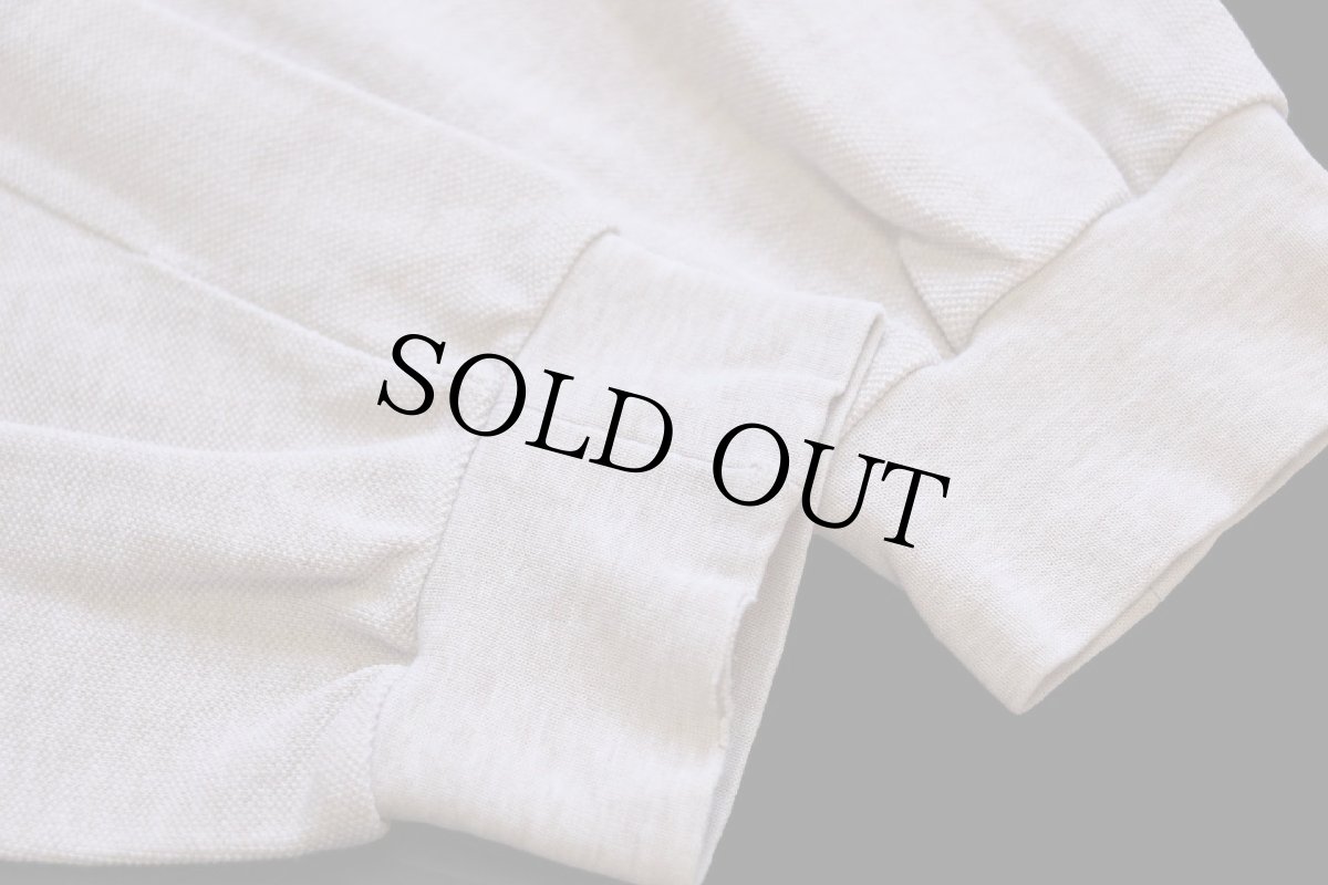 画像6: 80s LACOSTEラコステ ワンポイント コットン 鹿の子 長袖ポロシャツ 杢ベージュ 6★95 (6)