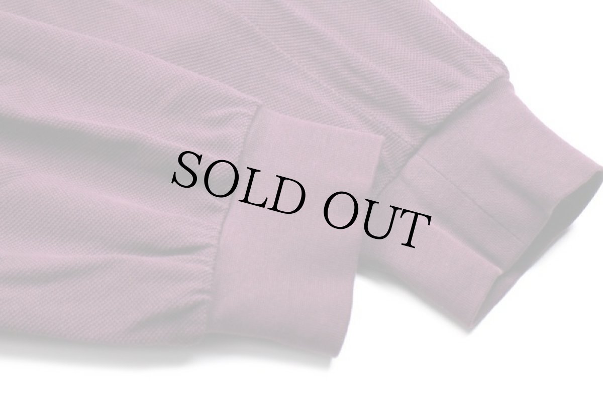 画像6: 80s LACOSTEラコステ ワンポイント コットン 鹿の子 長袖ポロシャツ 紫 5★75 (6)