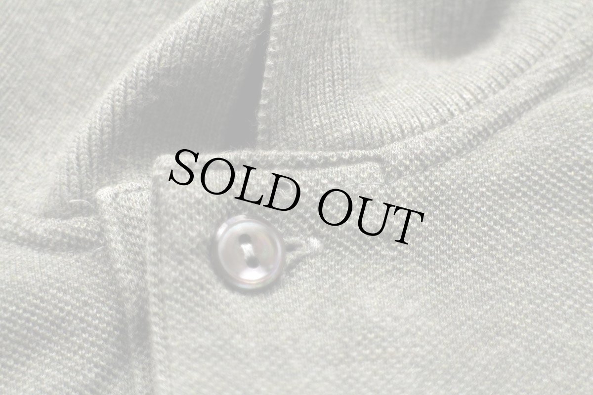 画像7: 90s LACOSTEラコステ ワンポイント コットン 鹿の子 長袖ポロシャツ 杢グリーン 5★87 (7)