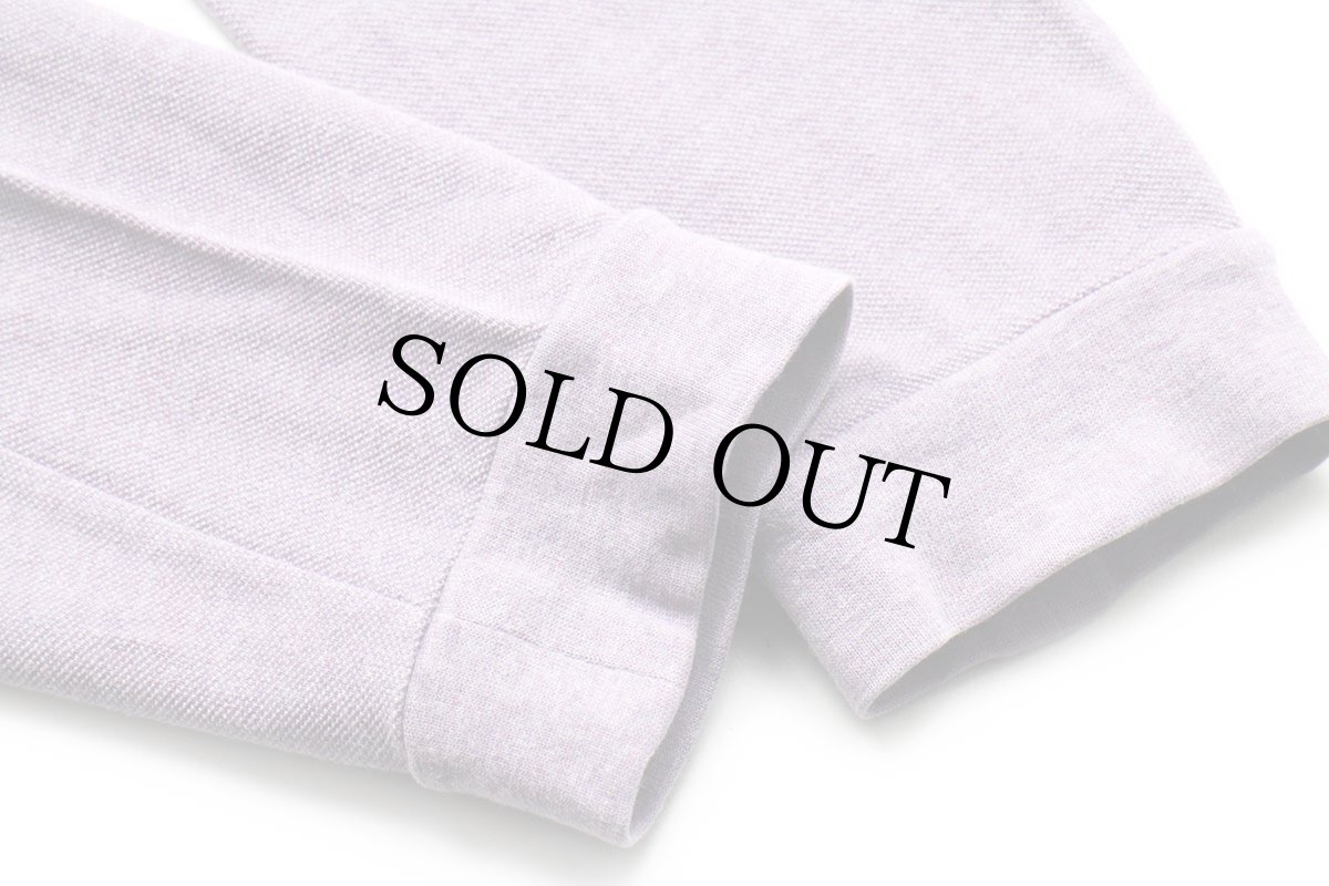 画像6: 90s LACOSTEラコステ ワンポイント コットン 鹿の子 長袖ポロシャツ 杢ラベンダー 4★86 (6)