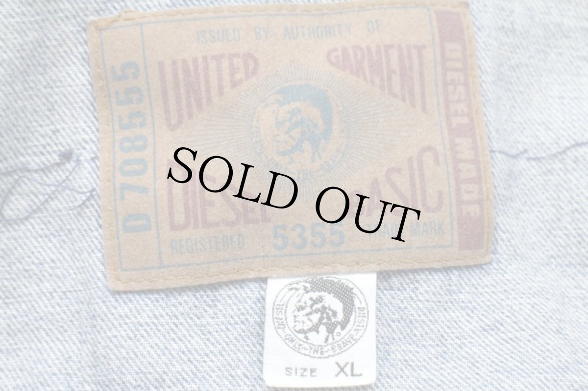 画像5: イタリア製 Dieselディーゼル デニムベスト 4ポケット カスタム XL (5)