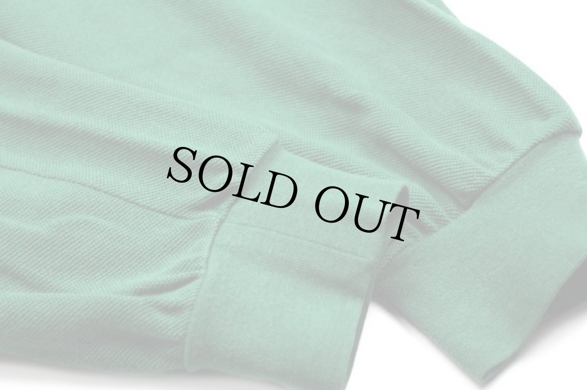 画像6: 80s LACOSTEラコステ ワンポイント コットン 鹿の子 長袖ポロシャツ 緑 5★74 (6)