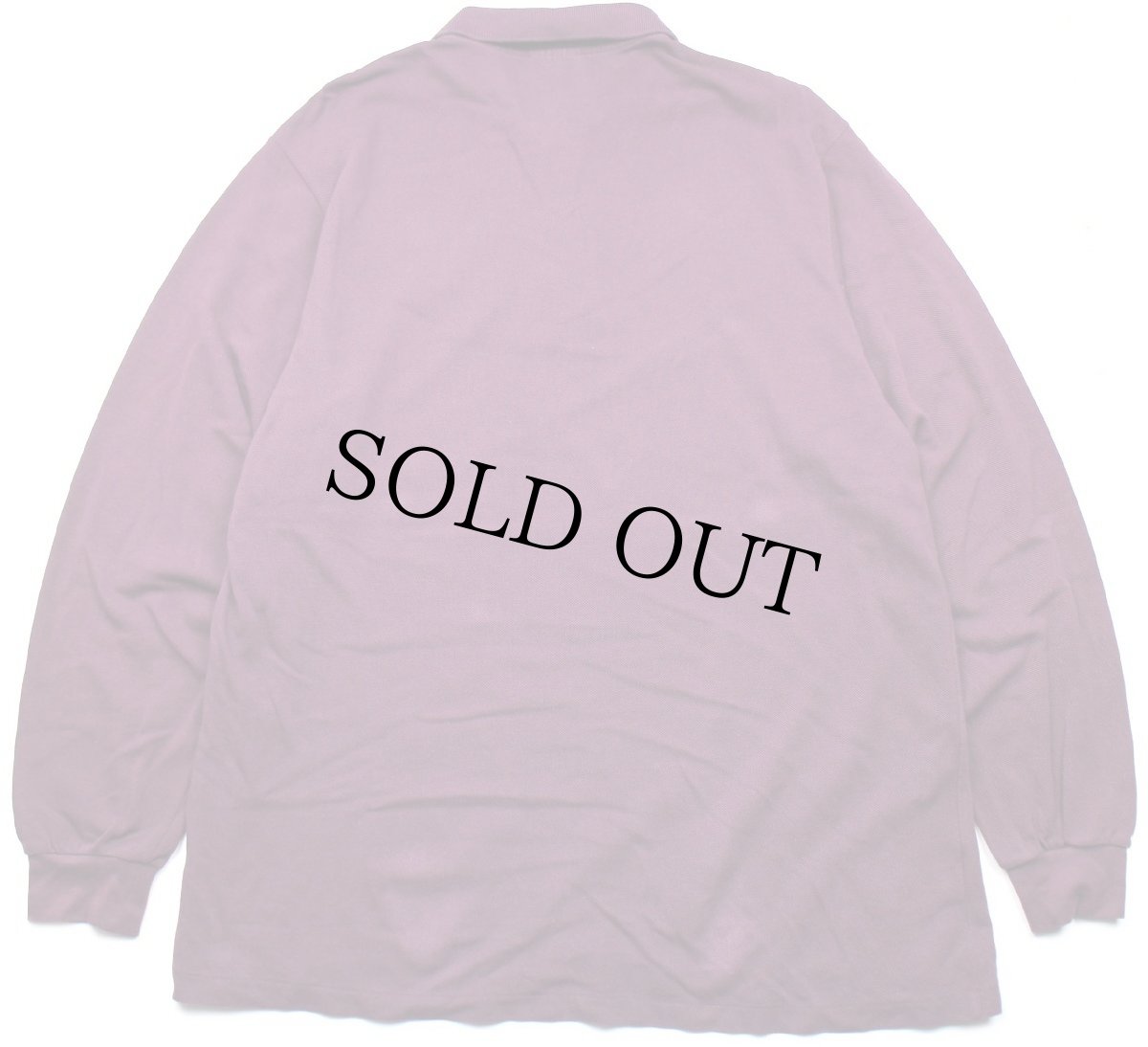 画像2: 80s LACOSTEラコステ ワンポイント コットン 鹿の子 長袖ポロシャツ 紫 5★75 (2)