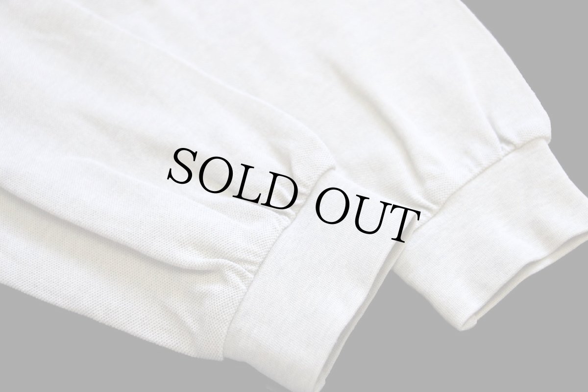 画像5: 00s LACOSTEラコステ ワンポイント コットン 鹿の子 長袖ポロシャツ 杢ライトグリーングレー 4★97 (5)