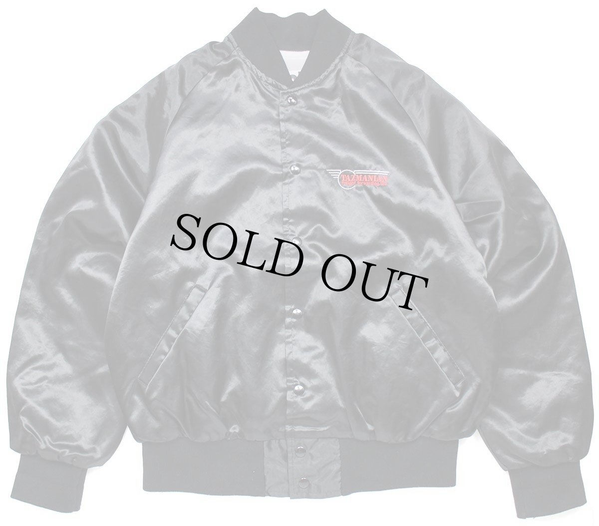 画像2: 90s USA製 TAZMANIAN freight forwarding inc. 刺繍 ナイロンジャケット 黒 L (2)