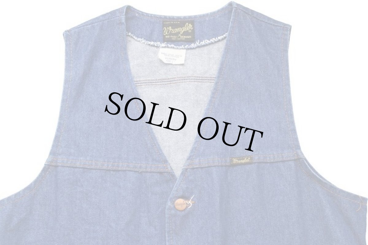 画像3: 70s USA製 Wranglerラングラー VU301NV デニムベスト L (3)