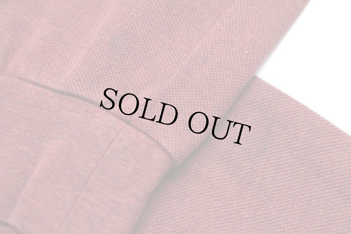 画像7: 00s LACOSTEラコステ ワンポイント コットン 鹿の子 長袖ポロシャツ 杢ワインレッド 6★79 (7)