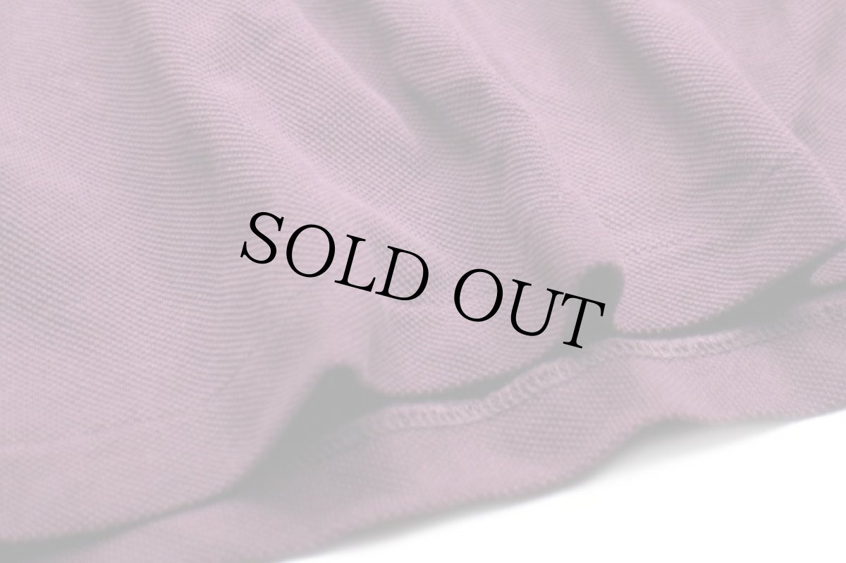 画像5: 80s LACOSTEラコステ ワンポイント コットン 鹿の子 長袖ポロシャツ 紫 5★75 (5)