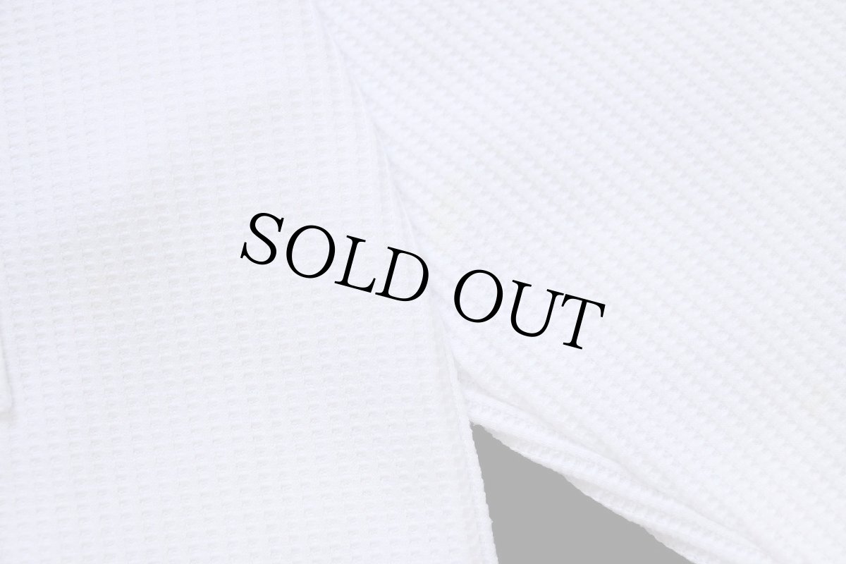 画像5: 90s STJOHN'SBAY 無地 ワッフル 長袖ポロシャツ 白 XL (5)