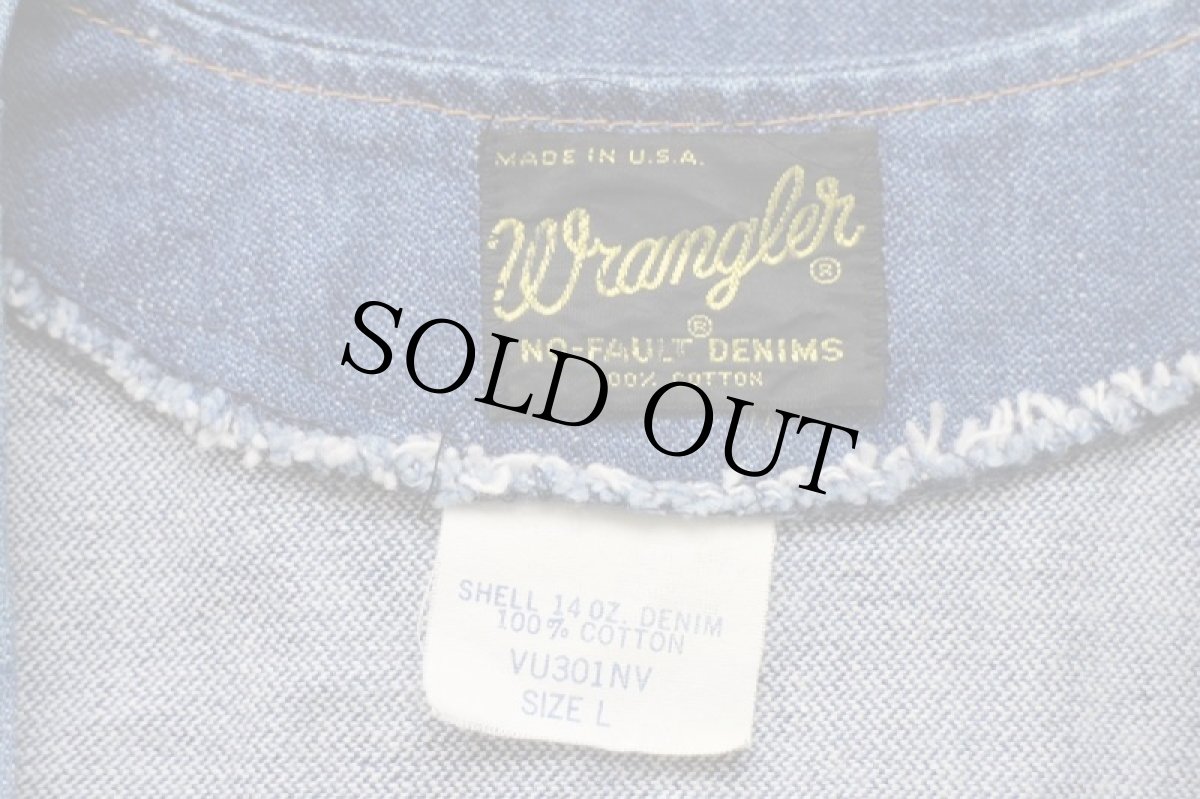 画像4: 70s USA製 Wranglerラングラー VU301NV デニムベスト L (4)