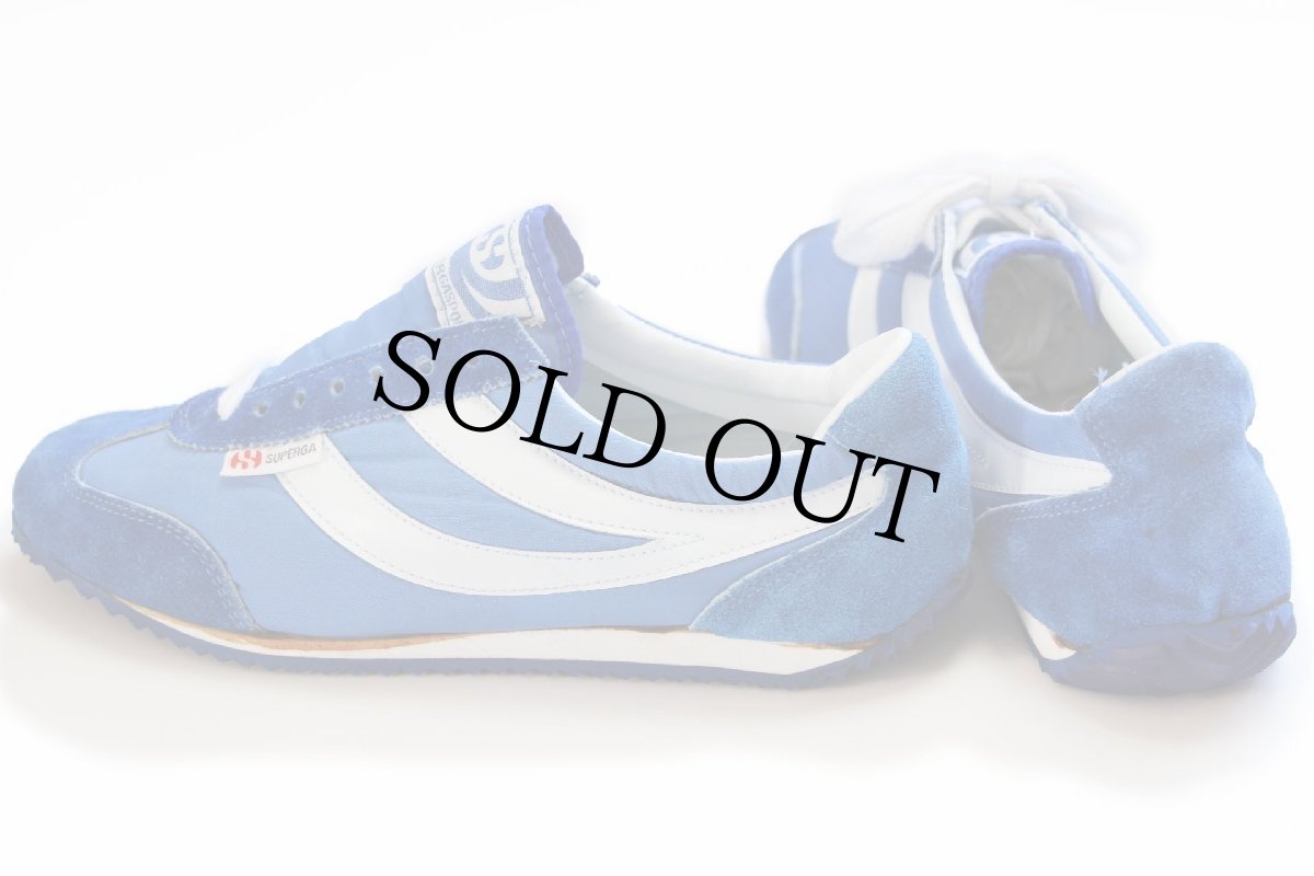 画像3: デッドストック★80s SUPERGAスペルガ ナイロン×スエード スニーカー 青×白 41 (3)