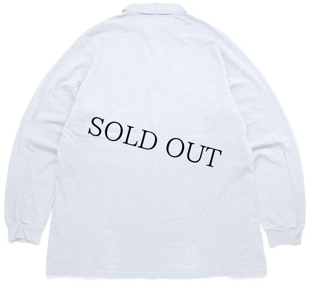 画像2: 00s LACOSTEラコステ ワンポイント コットン 鹿の子 長袖ポロシャツ 杢ライトブルー 7★90 (2)