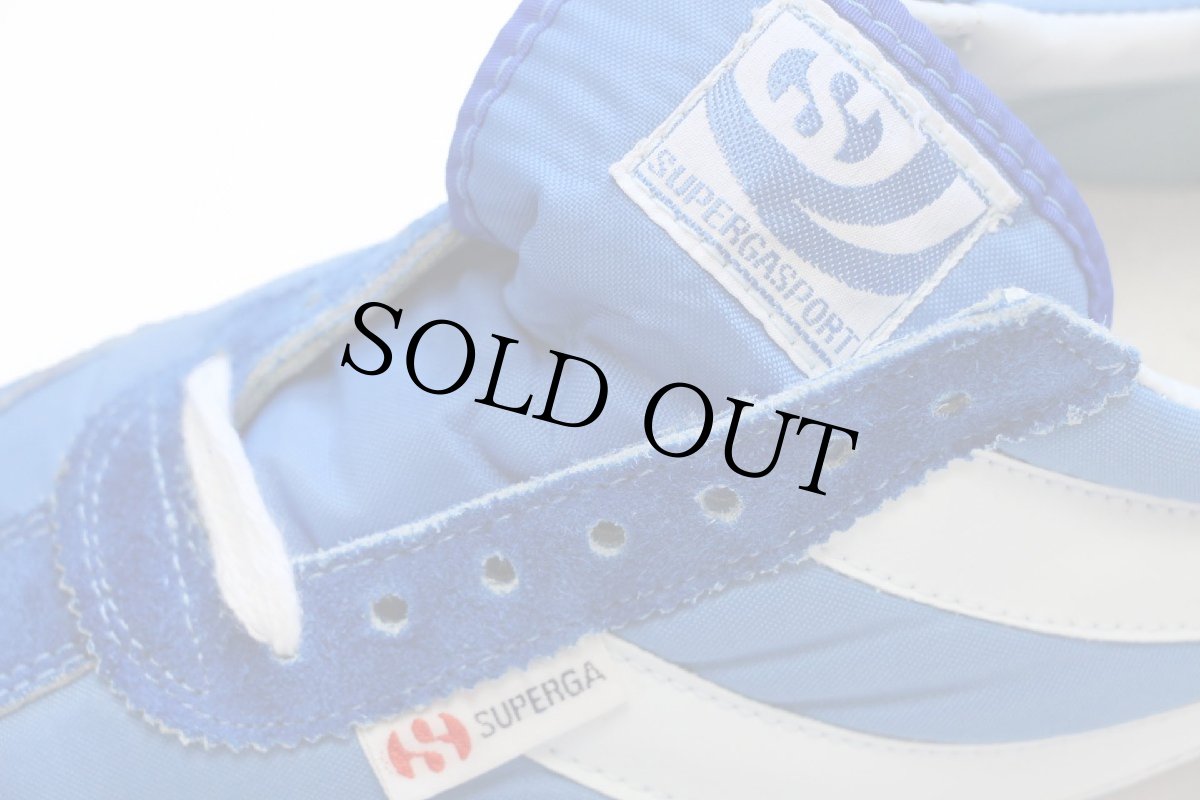 画像7: デッドストック★80s SUPERGAスペルガ ナイロン×スエード スニーカー 青×白 41 (7)