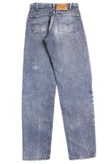 画像3: 90s USA製 Levi'sリーバイス 550 リペア ケミカルウォッシュ カラーデニムパンツ 紺 w29 L32★SDP2532アシッド (3)