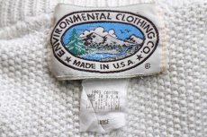 画像4: 80s USA製 ENVIRONMENTAL CLOTHING 無地 コットンニット セーター オフホワイト L (4)