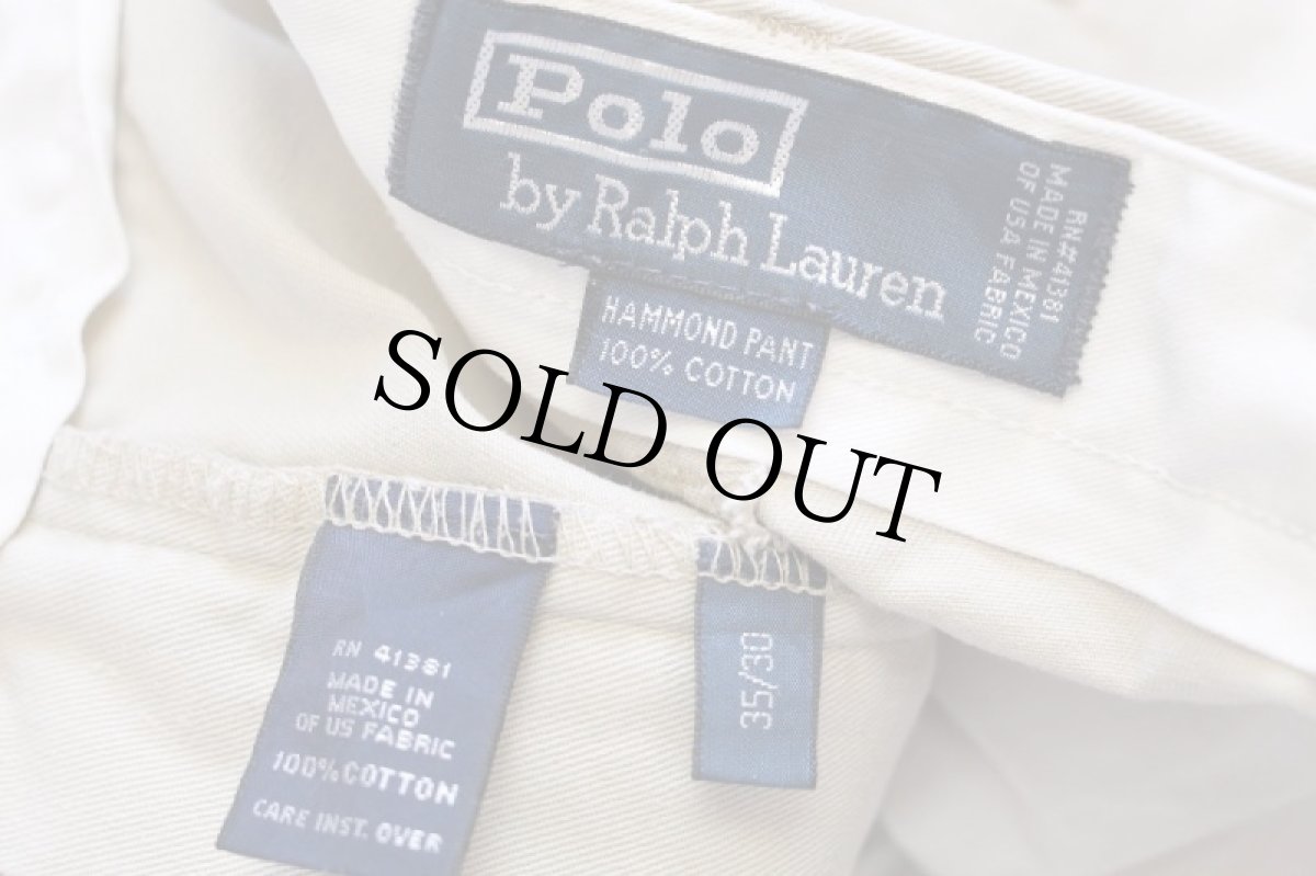 画像6: 90s メキシコ製 ポロ ラルフローレン HAMMOND PANT ツータック コットン チノパン ライトカーキ w35 L30★223 (6)