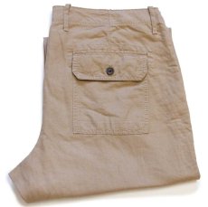 画像1: BANANA REPUBLICバナナリパブリック ベイカータイプ リネン×コットンパンツ 薄茶 35/32 (1)