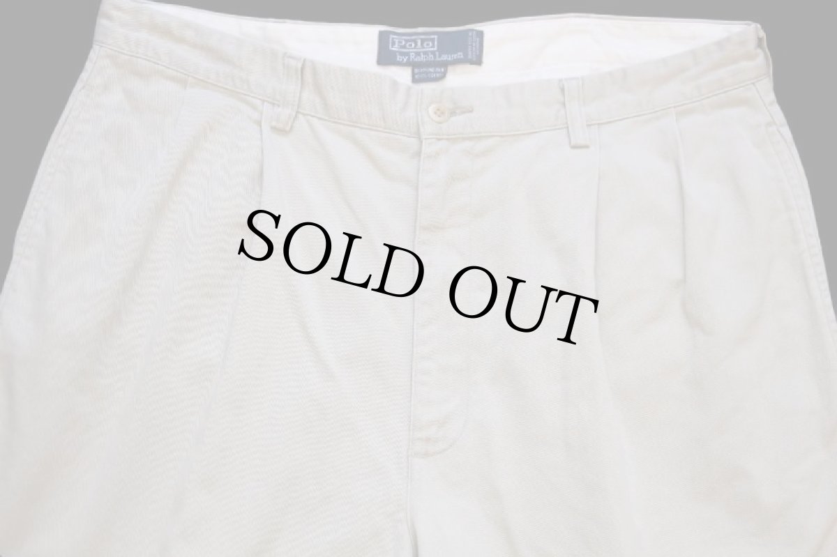 画像4: 90s メキシコ製 ポロ ラルフローレン HAMMOND PANT ツータック コットン チノパン ライトカーキ w35 L30★223 (4)