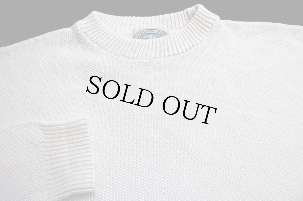 画像3: 80s USA製 ENVIRONMENTAL CLOTHING 無地 コットンニット セーター オフホワイト L (3)