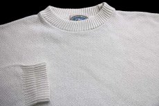 画像3: 80s USA製 ENVIRONMENTAL CLOTHING 無地 コットンニット セーター オフホワイト L (3)