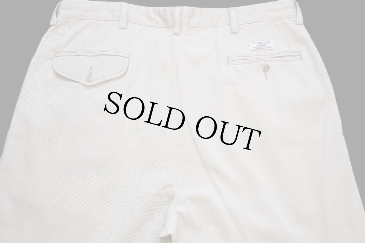 画像5: 90s メキシコ製 ポロ ラルフローレン HAMMOND PANT ツータック コットン チノパン ライトカーキ w35 L30★223 (5)