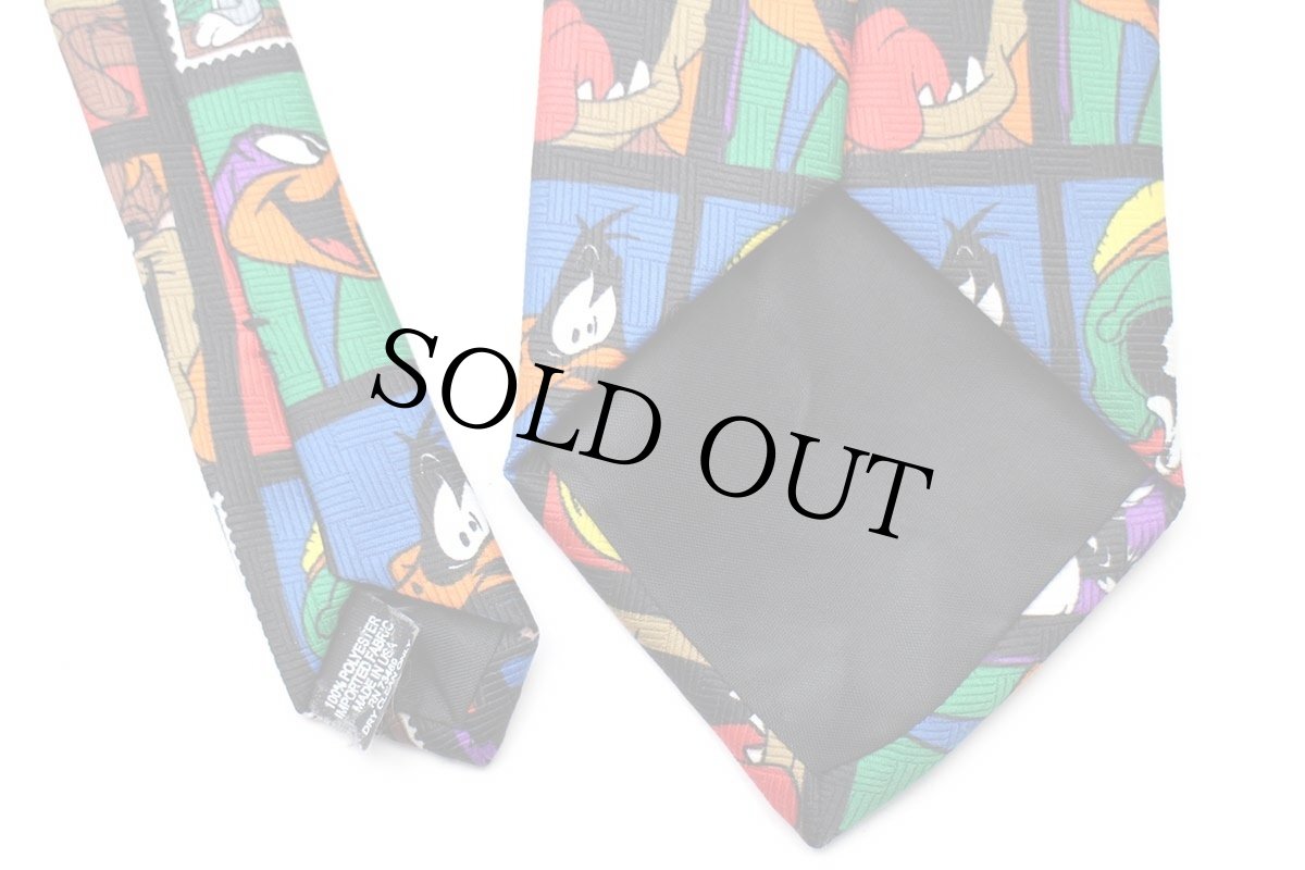 画像5: 90s USA製 WARNER BROS LOONEY TUNES Stamp Collection バッグスバニー ロードランナー キャラクター 切手柄 ネクタイ (5)