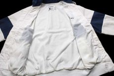 画像5: 80s USA製 K-BRAND Alcan 刺繍 ハイネック ツートン 切り替え ジャケット 白×紺 M (5)