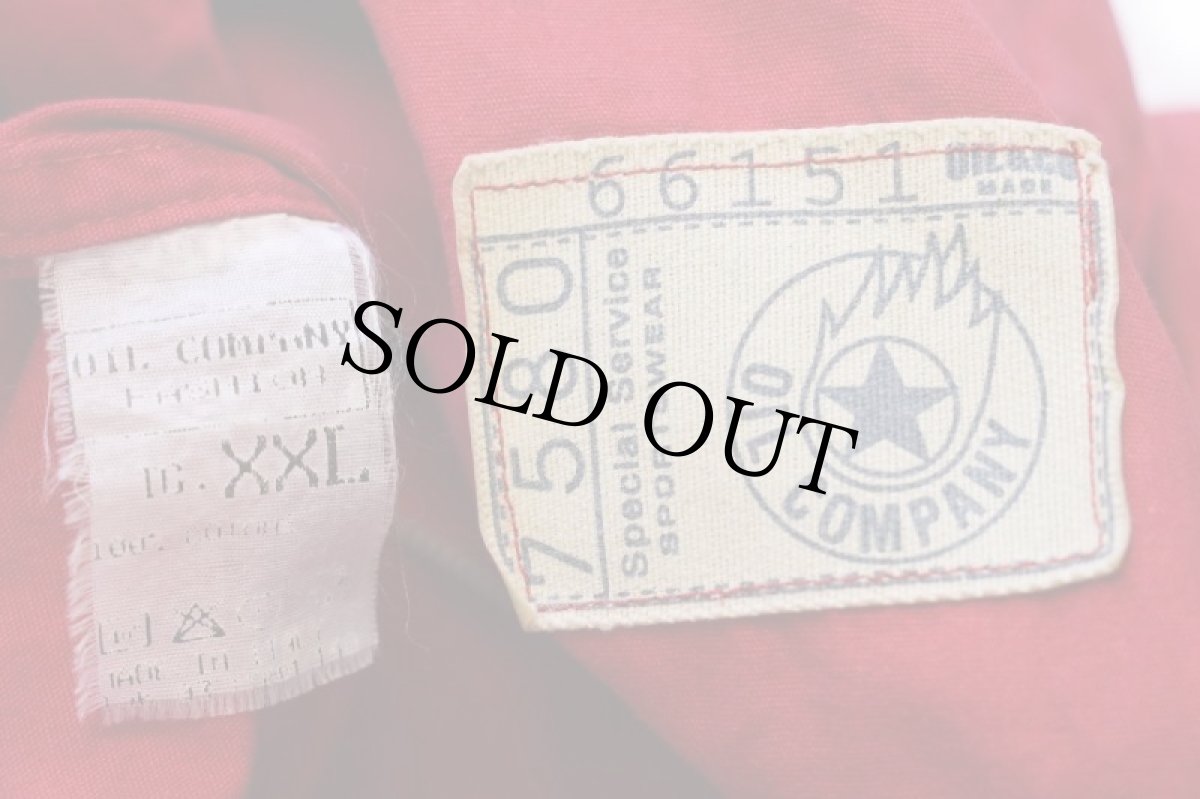 画像4: 90s イタリア製 OIL COMPANY コットン ファイヤーマンジャケット 赤 XXL★特大 (4)