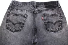 画像5: Levi'sリーバイス ペンキ飛び リペア ブラック デニムパンツ フェード w32★SDP2586 (5)