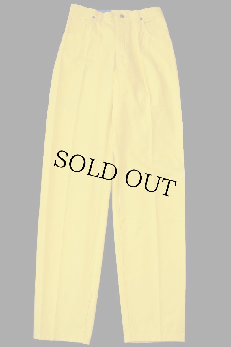 画像2: デッドストック★90s スコットランド製 Wranglerラングラー コットンパンツ 黄 w30 L34★ユーロ (2)