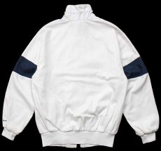 画像2: 80s USA製 K-BRAND Alcan 刺繍 ハイネック ツートン 切り替え ジャケット 白×紺 M (2)