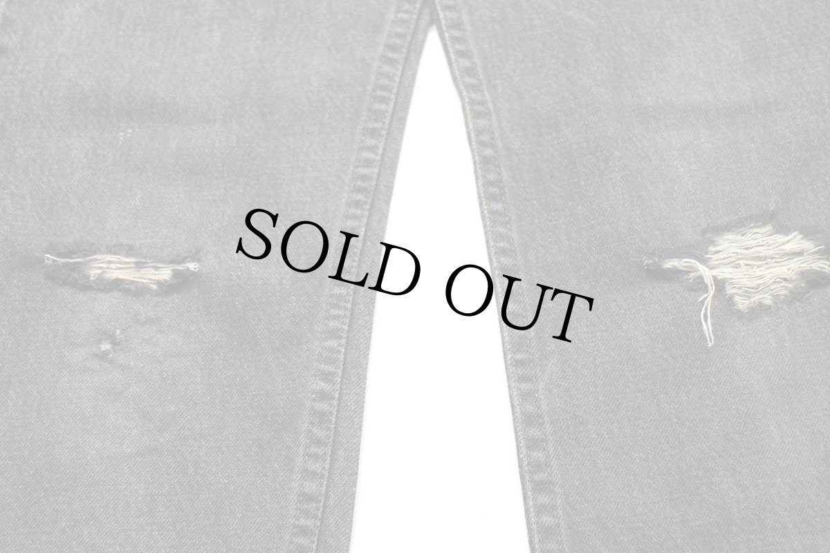 画像8: 80s USA製 Levi'sリーバイス 505 ダメージ 先染め ブラック デニムパンツ W28 L32★SDP2563 (8)