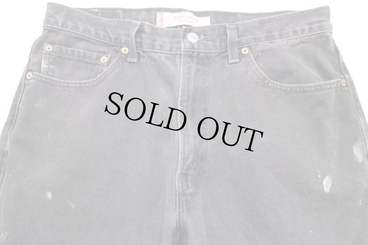 画像4: 00s USA製 Levi'sリーバイス 505 ペンキ飛び ダメージ ブラック デニムパンツ w34 L32★SDP2569 (4)