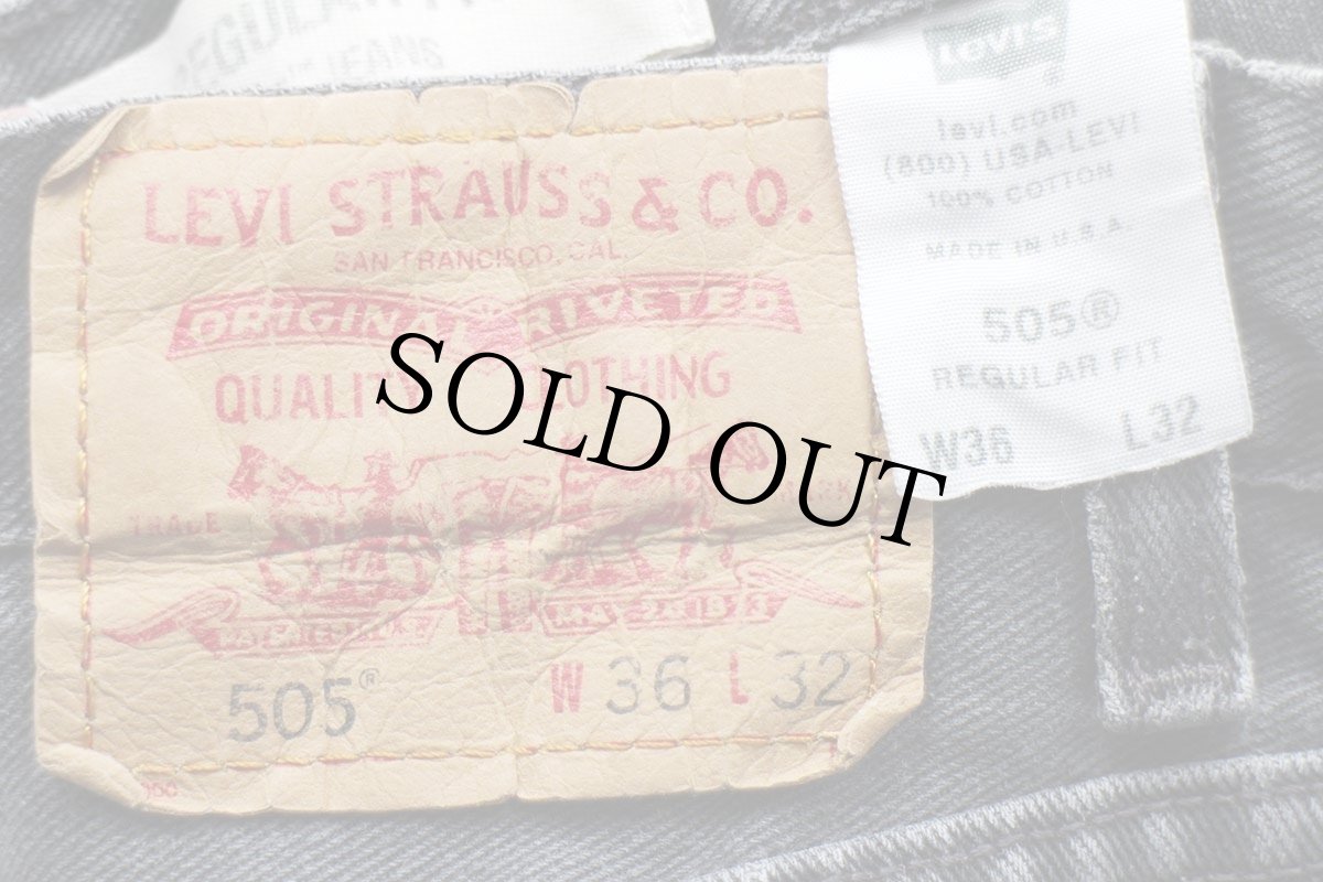 画像6: 00s USA製 Levi'sリーバイス 505 ブラック デニムパンツ フェード w36★SDP2566 (6)