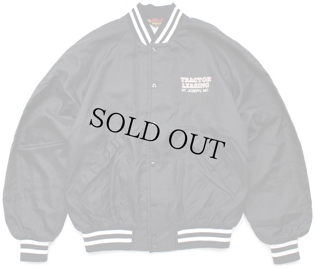 画像2: 80s USA製 Pla-Jac Dunbrooke TRACTOR LEASING MNX INCORPORATED ナイロンジャケット 黒 L (2)