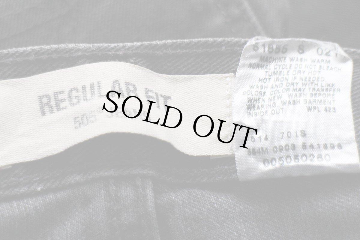 画像7: 00s USA製 Levi'sリーバイス 505 ペンキ飛び ダメージ ブラック デニムパンツ w34 L32★SDP2569 (7)