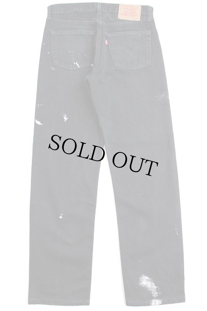 画像3: 90s 英国製 Levi'sリーバイス 521 ペンキ飛び ブラック デニムパンツ w31 L30★SDP2584 ユーロ (3)