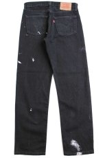 画像3: 90s 英国製 Levi'sリーバイス 521 ペンキ飛び ブラック デニムパンツ w31 L30★SDP2584 ユーロ (3)