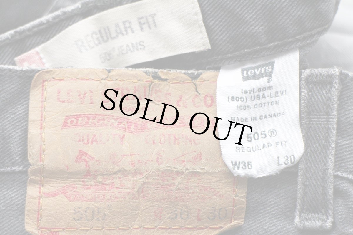 画像6: 00s カナダ製 Levi'sリーバイス 505 ブラック デニムパンツ フェード w36 L30★SDP2575 (6)